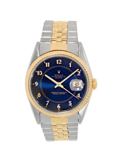 Pre-owned Rolex Datejust 36mm Watch In Blue