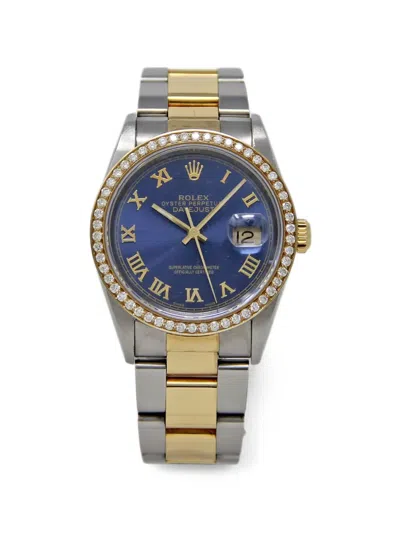 Pre-owned Rolex Datejust 36mm Watch In Blue