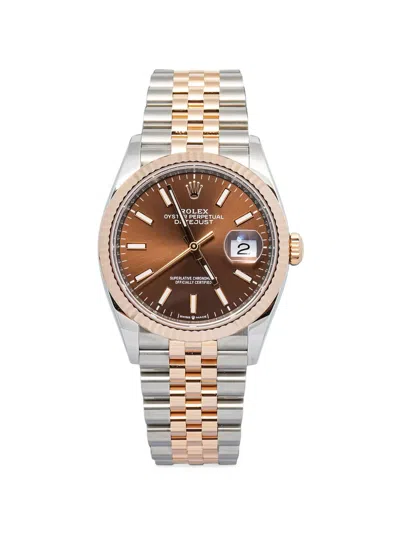 Pre-owned Rolex Datejust 36mm Watch In Brown