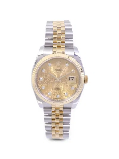Pre-owned Rolex Datejust 36mm Watch In Gold
