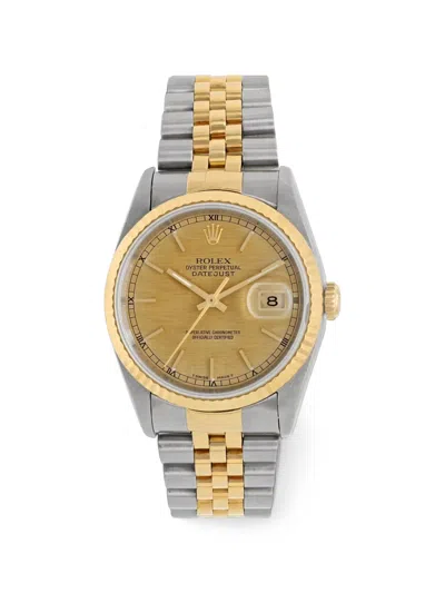 Pre-owned Rolex Datejust 36mm Watch In Gold