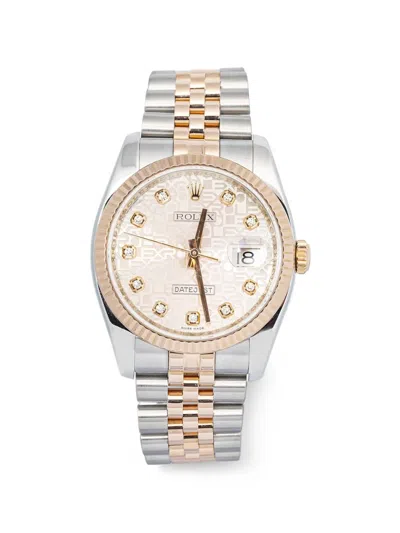 Pre-owned Rolex Datejust 36mm Watch In Gold