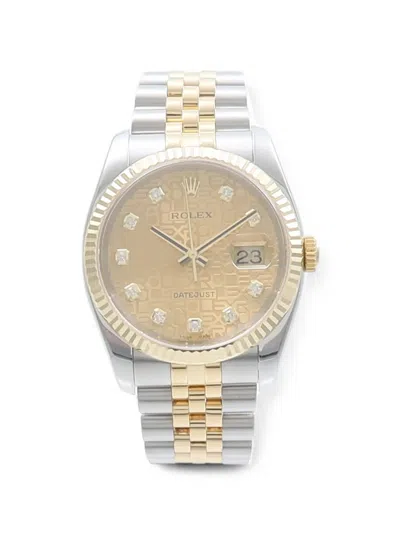 Pre-owned Rolex Datejust 36mm Watch In Gold