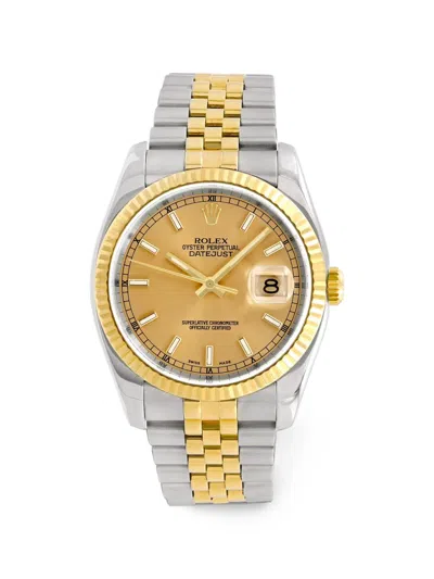 Pre-owned Rolex Datejust 36mm Watch In Gold