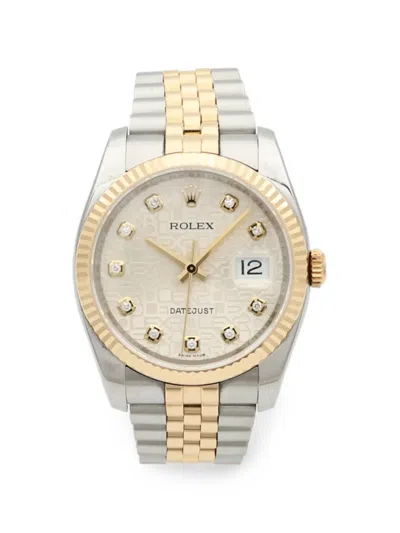 Pre-owned Rolex Datejust 36mm Watch In Neutrals