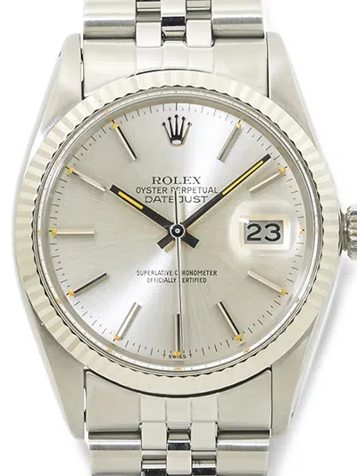 Pre-owned Rolex Datejust 36mm Watch In Silver