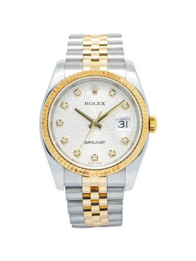 Pre-owned Rolex Datejust 36mm Watch In White