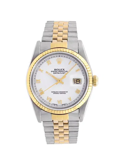 Pre-owned Rolex Datejust 36mm Watch In White
