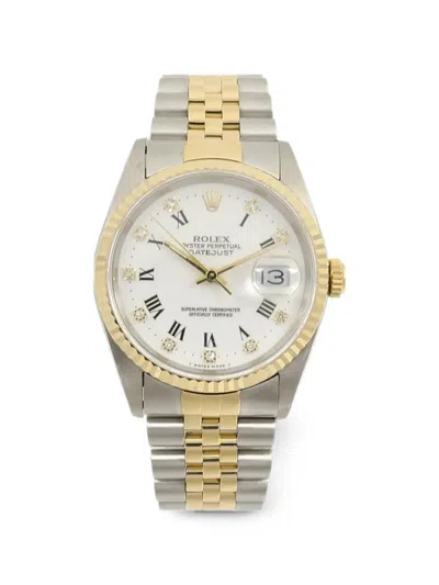 Pre-owned Rolex Datejust 36mm Watch In White