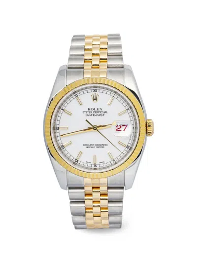 Pre-owned Rolex Datejust 36mm Watch In White