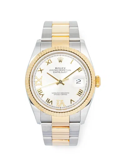 Pre-owned Rolex Datejust 36mm Watch In White