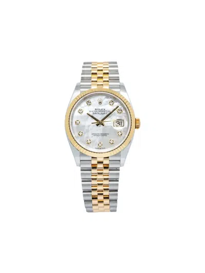 Pre-owned Rolex Datejust 36mm In White