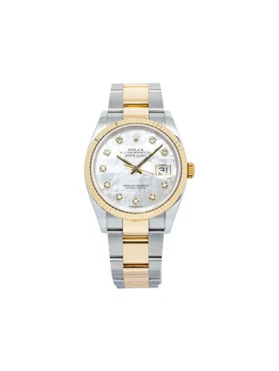 Pre-owned Rolex Datejust 36mm In White