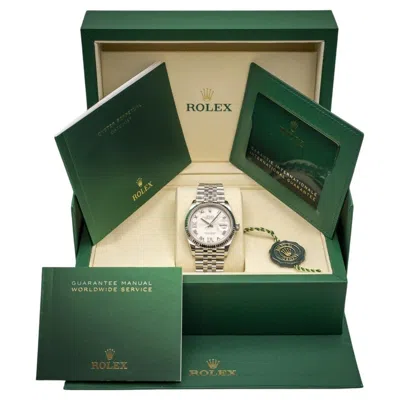 Pre-owned Rolex Datejust 36mm White Gold With Box And Papers