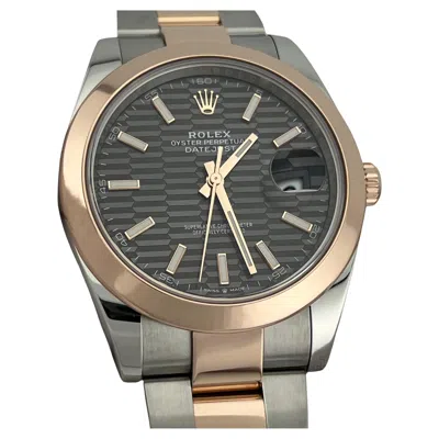 Pre-owned Rolex Datejust 41 126301 Rhodium Motif Dial 18k Rose Gold Steel Box Paper 2022 In Red
