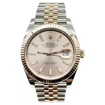 Pre-owned Rolex Datejust 41 126301 Sundust Dial 18k Rose Gold Stainless Box Paper 2021 In Red