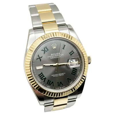 Pre-owned Rolex Datejust 41 126333 Wimbledon 18k Yellow Gold Stainless Box Paper 2023