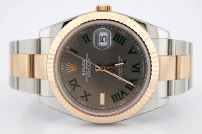 Pre-owned Rolex Datejust 41 18k Rose Gold & Steel Wimbledon Dial 126331