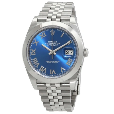 Rolex Datejust 41 Automatic Blue Dial Men's Jubilee Watch 126300blrj In Metallic