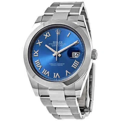Pre-owned Rolex Datejust 41 Automatic Blue Dial Stainless Steel Men's Watch 126300 0017