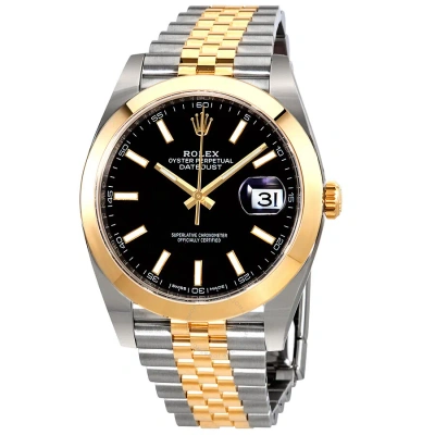 Rolex Datejust 41 Black Dial Steel And 18k Yellow Gold Jubilee Bracelet Men's Watch 126303bksj In Multi