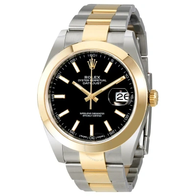 Rolex Datejust 41 Black Dial Steel And 18k Yellow Gold Oyster Men's Watch 126303bkso In Multi