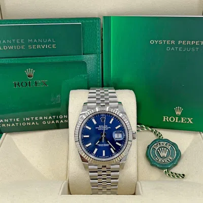 Pre-owned Rolex Datejust 41, Blue Dial, Jubilee, Ref 126334-0002, Unworn Complete 2023