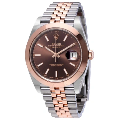 Rolex Datejust 41 Chocolate Brown Dial Steel And 18k Rose Gold Men's Watch 126301chsj