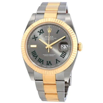 Rolex Datejust 41 Grey Dial Stainless Steel And 18k Yellow Gold Men's Watch 126333gyro In Neutral