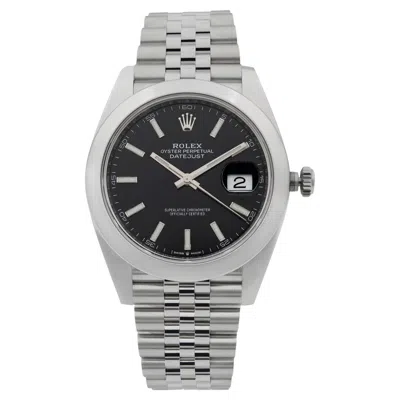 Pre-owned Rolex Datejust 41 Jubilee Stainless Steel Black Dial Automatic Mens Watch 126300