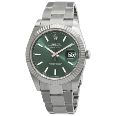 Rolex Datejust 41 Mint Green Dial Automatic Men's Steel And White Gold Oyster Watch M126334-0027