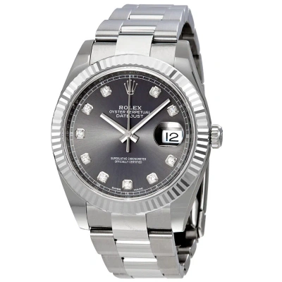 Rolex Datejust 41 Rhodium Diamond Dial Automatic Men's Watch 126334rdo In Metallic