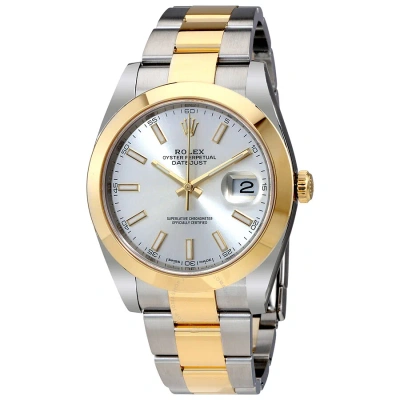 Rolex Datejust 41 Silver Dial Steel And 18k Yellow Gold Oyster Bracelet Men's Watch 126303sso In Metallic