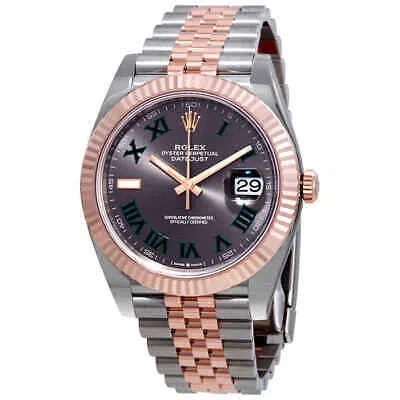 Pre-owned Rolex Datejust 41 Slate Dial Automatic Men's Steel And 18k Everose Gold Jubilee