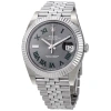 ROLEX ROLEX DATEJUST 41 SLATE DIAL AUTOMATIC MEN'S STEEL AND WHITE GOLD JUBILEE WATCH 126334GYRO