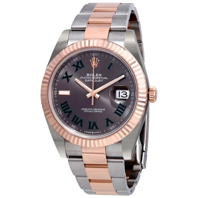 Rolex Datejust 41 Slate Dial Men's Steel And 18kt Everose Gold Oyster Watch 126331gyro In Pink