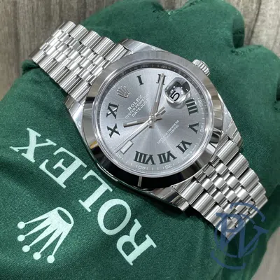 Pre-owned Rolex Datejust 41 Smooth Bezel Wimbledon Jubilee 126300 Complete Unworn
