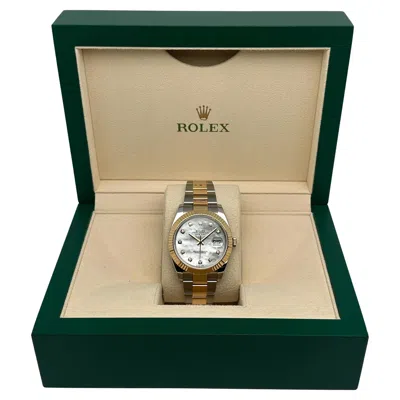 Pre-owned Rolex Datejust 41 Steel 18k Yellow Gold Mop Diamond Mens Automatic Watch 126333