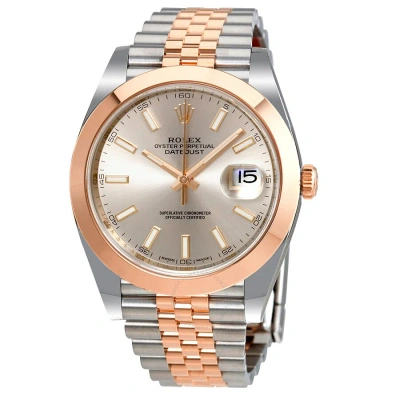 Rolex Datejust 41 Sundust Dial Steel And 18k Everose Gold Automatic Men's Watch 126301snsj In Metallic