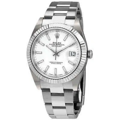 Pre-owned Rolex Datejust 41 White Dial Oyster Automatic Men's Watch 126334wso