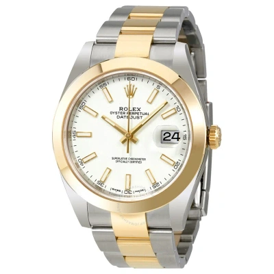 Rolex Datejust 41 White Dial Steel And 18k Yellow Gold Oyster Bracelet Men's Watch 126303wso In Gold / Gold Tone / White / Yellow
