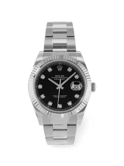 Pre-owned Rolex Datejust 41mm Watch In Black