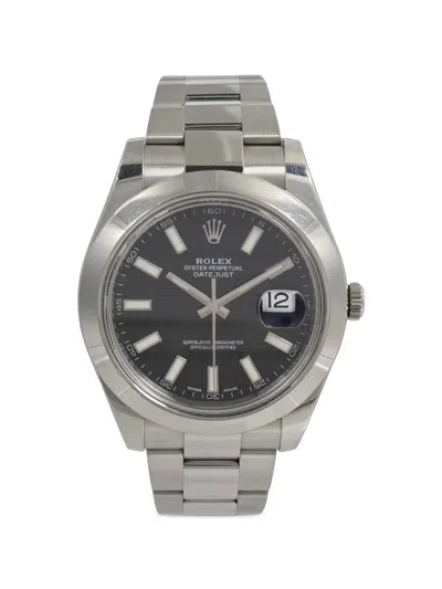 Pre-owned Rolex Datejust 41mm Watch In Black