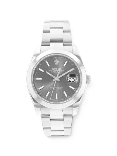 Pre-owned Rolex Datejust 41mm Watch In Grey