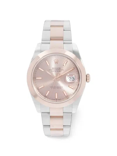 Pre-owned Rolex Datejust 41mm Watch In Pink