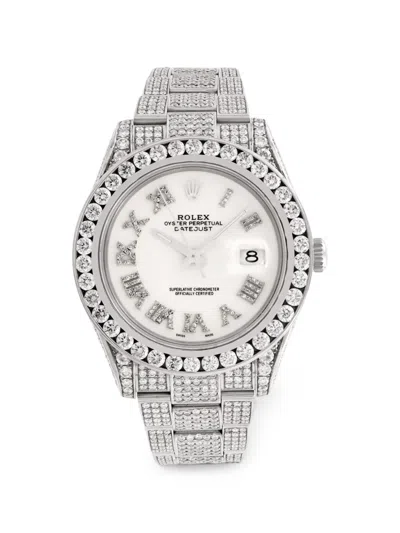 Pre-owned Rolex Datejust 41mm Watch In White