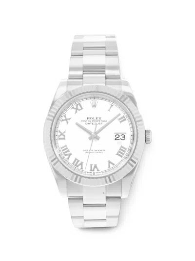 Pre-owned Rolex Datejust 41mm Watch In White