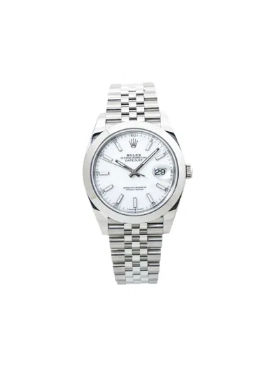 Pre-owned Rolex Datejust 41mm In White