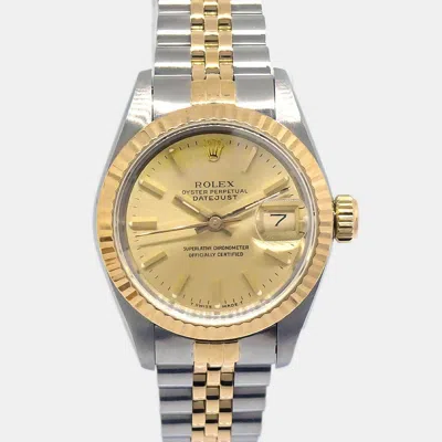 Pre-owned Rolex Datejust 69173 Gold 18k Yellow Gold Stainless Steel Automatic Women's Watches 26mm