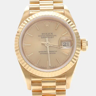 Pre-owned Rolex Datejust 69178 Automatic Gold 18k Yellow Gold Women's Wristwatch 26mm